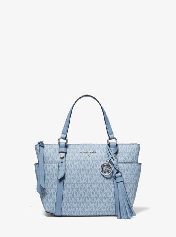 Damske Prenosná Taška Michael Kors Sullivan Small Logo Top-Zip Námornícka Modrá - Kabelky Michael Kors Sleva | VXMTI-8052